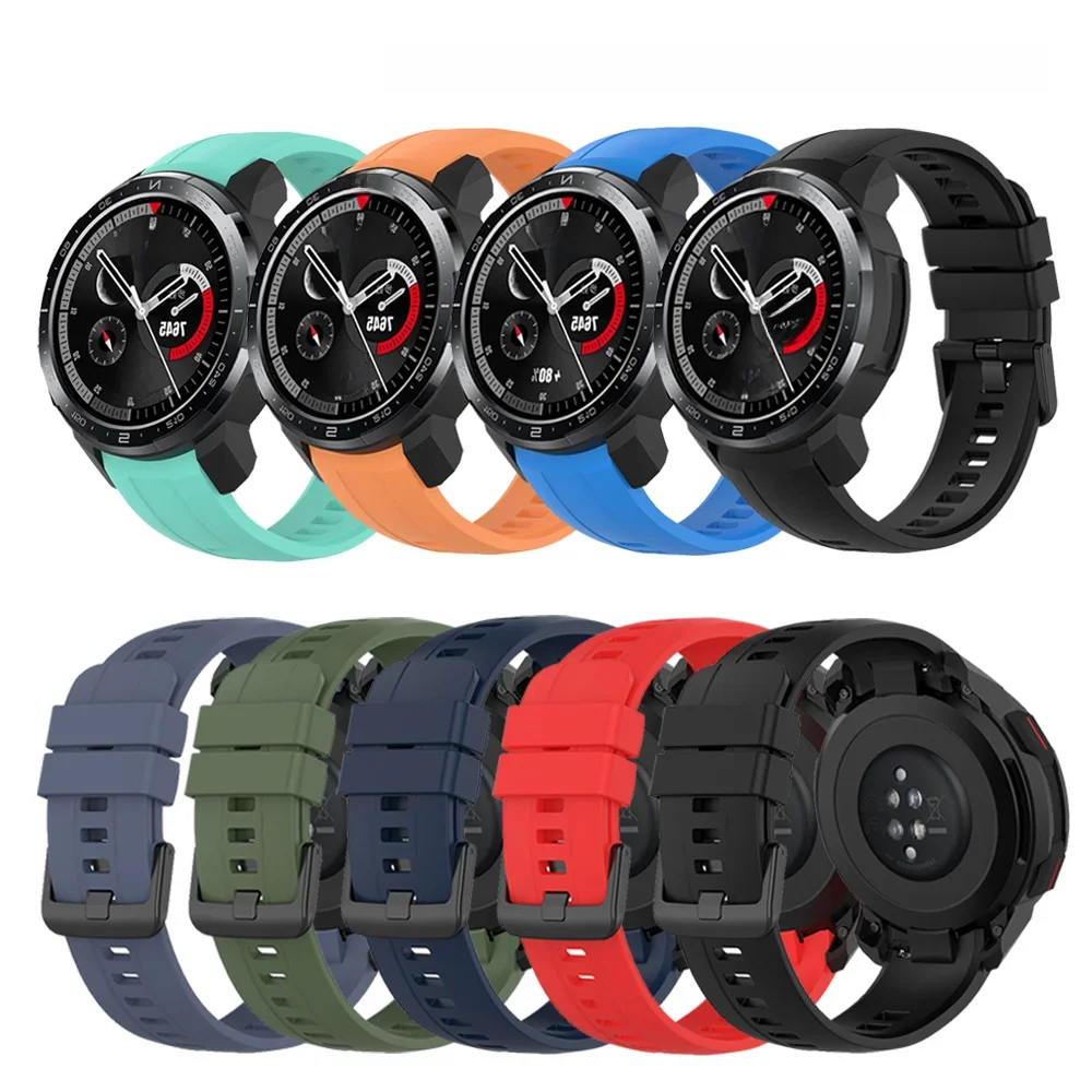22mm pulseira de silicone para huawei honor gs pro relógio inteligente esporte pulseira de pulso