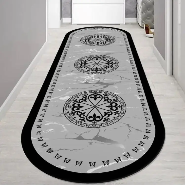 Custom Cut Non Slip Leather Base Living Room Bedroom Corridor Entrance Hallway Kitchen Carpet Washable Lounge Rug