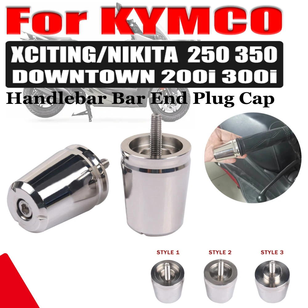 For KYMCO Xciting 250 300 400 Downtown 200i 300i Motorcycle Accessories Handlebar Counterweights Grips Handles Bar End Plug Cap