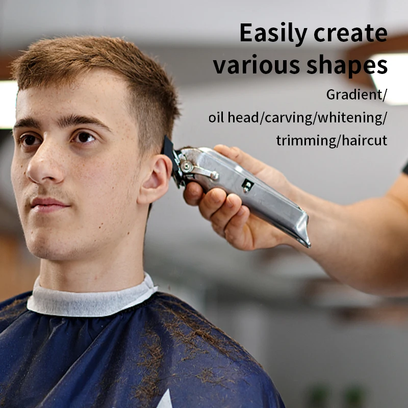 WAIKIL 2000 Mah Professional Rechargeable Hair Trimmer Cut Machine Hairdresser Metal Adjustable Cordless Hair Clipper For Men