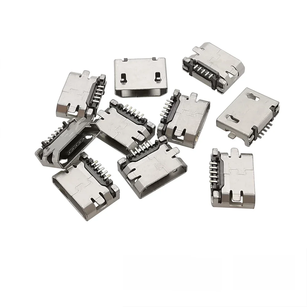 10 sztuk 5Pin Micro USB typ B żeńskie SMD Port lutowniczy Jack gniazdo ogonowe dla telefonu z systemem Android wymiana złącza danych — zdjęcie 2