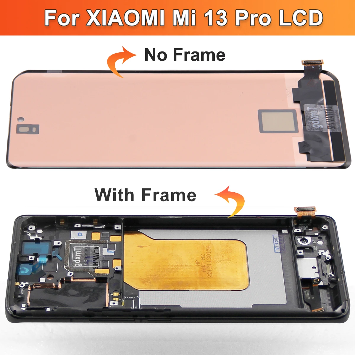 AMOLED For Xiaomi Mi 13 Pro LCD Display Touch Screen Digitizer Assembly Replacement For Xiaomi 13 Pro Screen With Frame