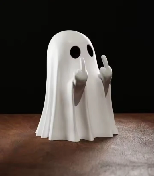 1pc Middle Finger Ghost Statue, 7.5cm Terrifying Ghost Decoration, Halloween Ghost Small Statue Ghost Decoration photo review