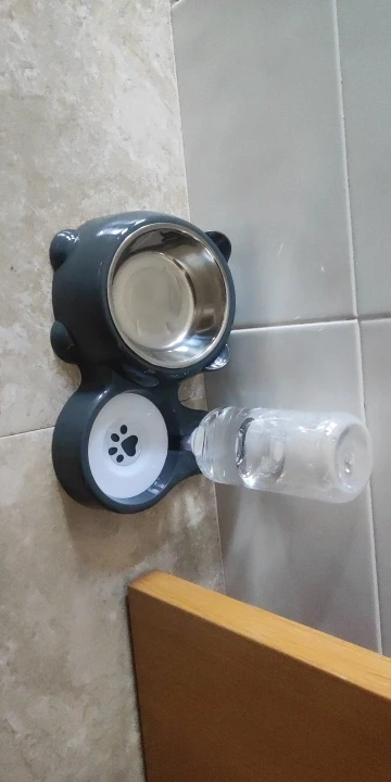 Customer review photo for Gravity Pet Feeder & Waterer Set