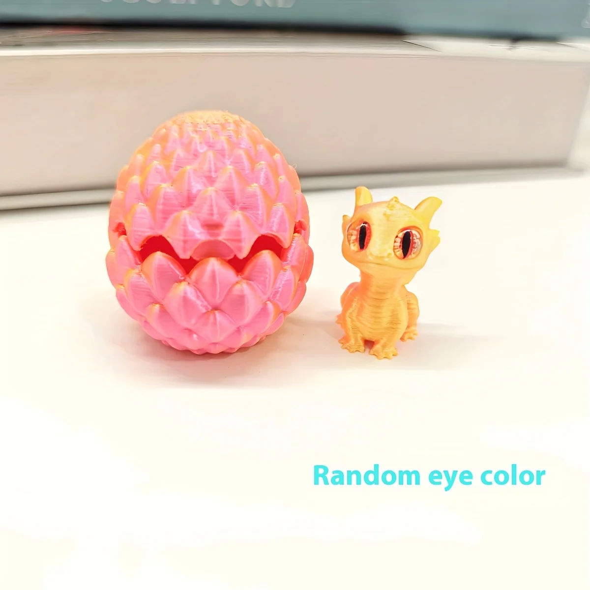 2 Random Color 3D Printed Crystal Dinosaur Eggs - Vibrant Gradient Colors, Detailed and Changeable Scale, Expressive Eyes, Ideal for Desktop Display, Collectible Ornament, Gift Choice | Vibrant Display Eggs | Artistic Design | Dinosaur Image | Christmas Gifts | Valentine's Day Gift | Easter Gift