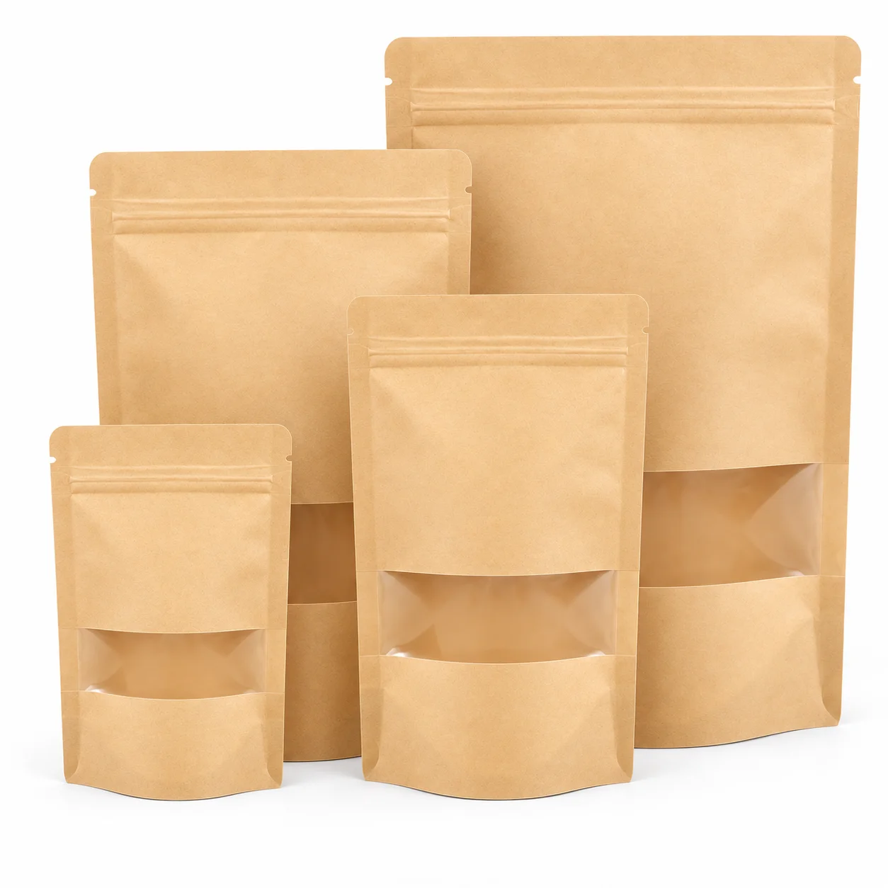 Food Storage Zipper - 50 adet, şeffaf pencereye sahip, tekrar