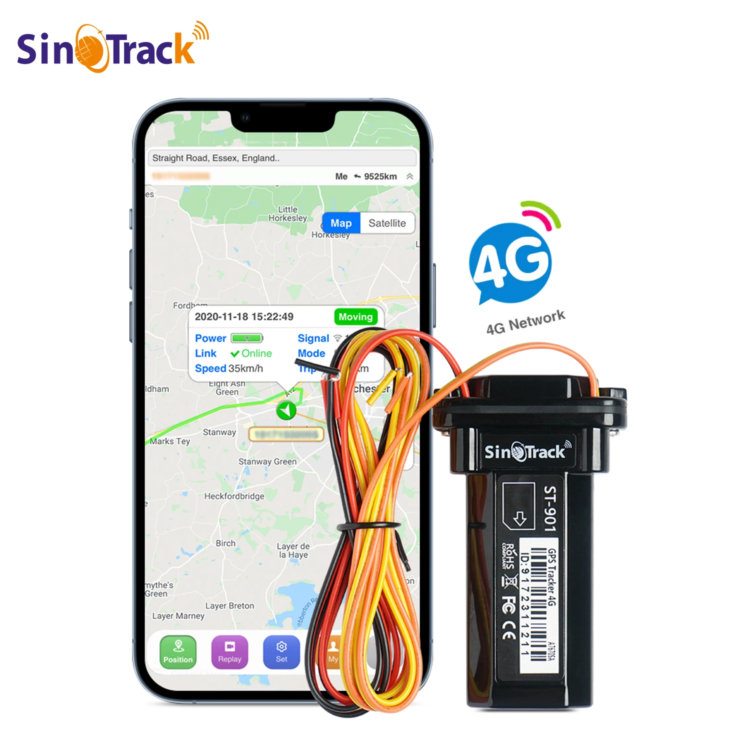 ST-901L Mini rastreador impermeable batería integrada GPS para vehículo dispositivo gps Cable de 4 pines con relé para Control remoto