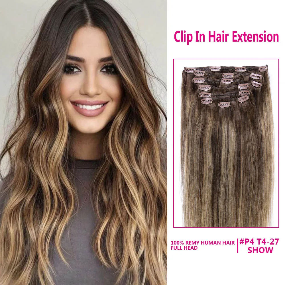 Human Hair Clip In Extensions 120g Real Human Hair Extensions Clip Ins Silky Straight Clip In Hair Extensions Real Human Hair