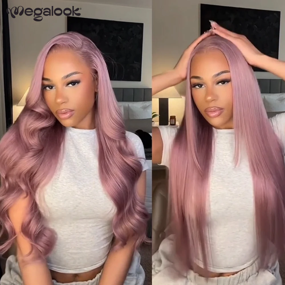 Megalook 13x6 HD Glueless Lace Frontal Ash Purple Loose Body Wave Wigs