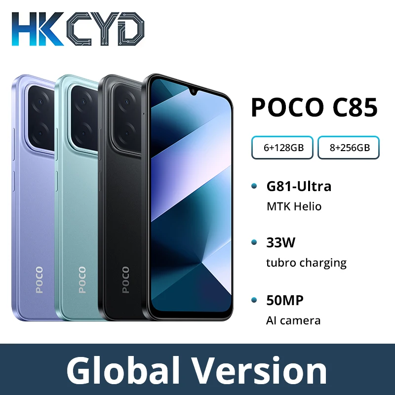 POCO C85 Global Version Smartphone 128/256GB Helio G81-Ultra 6000mAh battery 6.9