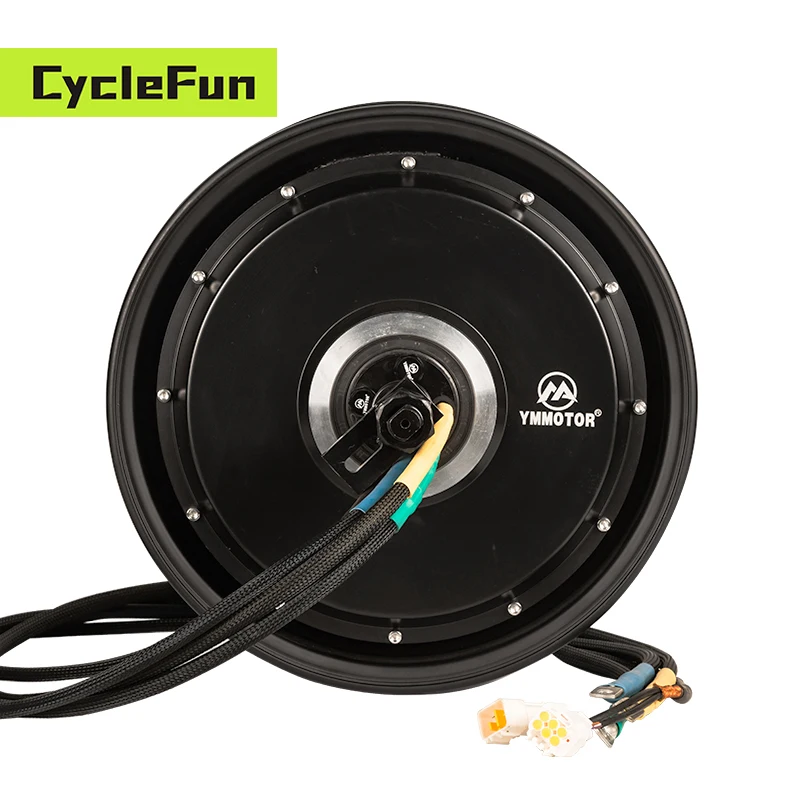 YMMOTOR 12*3.5inch Rated 5KW 50H Peak 8KW 72V WP High Power Electric Motorcycle BLDC Hub Motor 5000W
