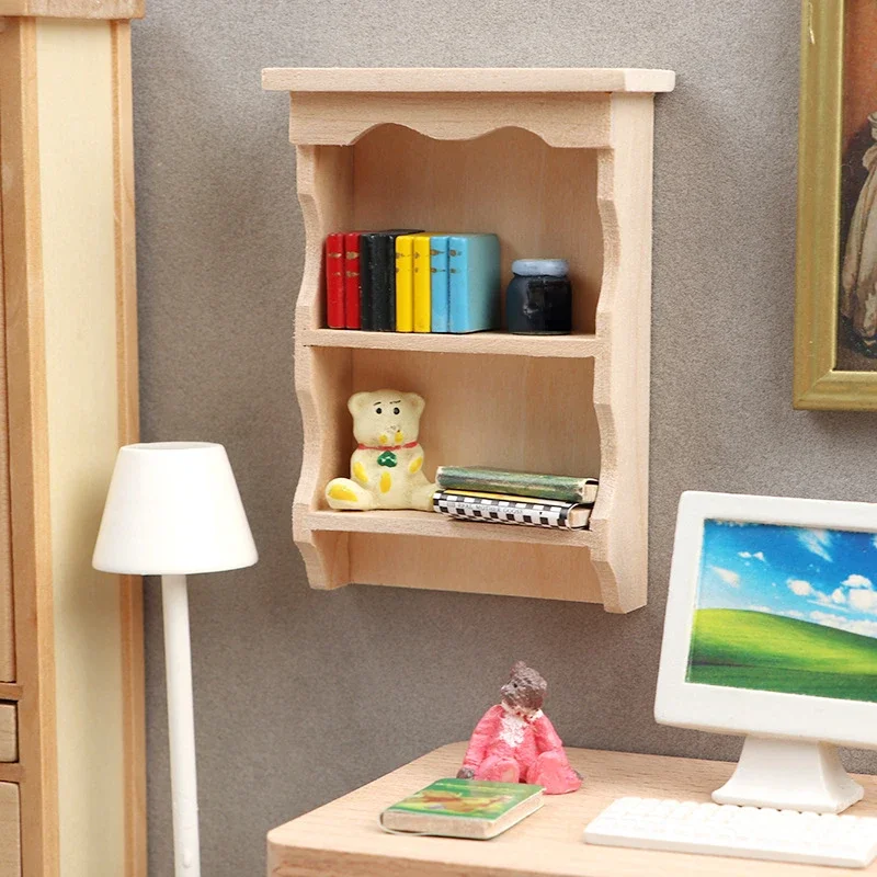 1:12 domek dla lalek miniaturowa wisząca szafka ścienna szafka do przechowywania półka meble salon Model Decor zabawka — zdjęcie 2