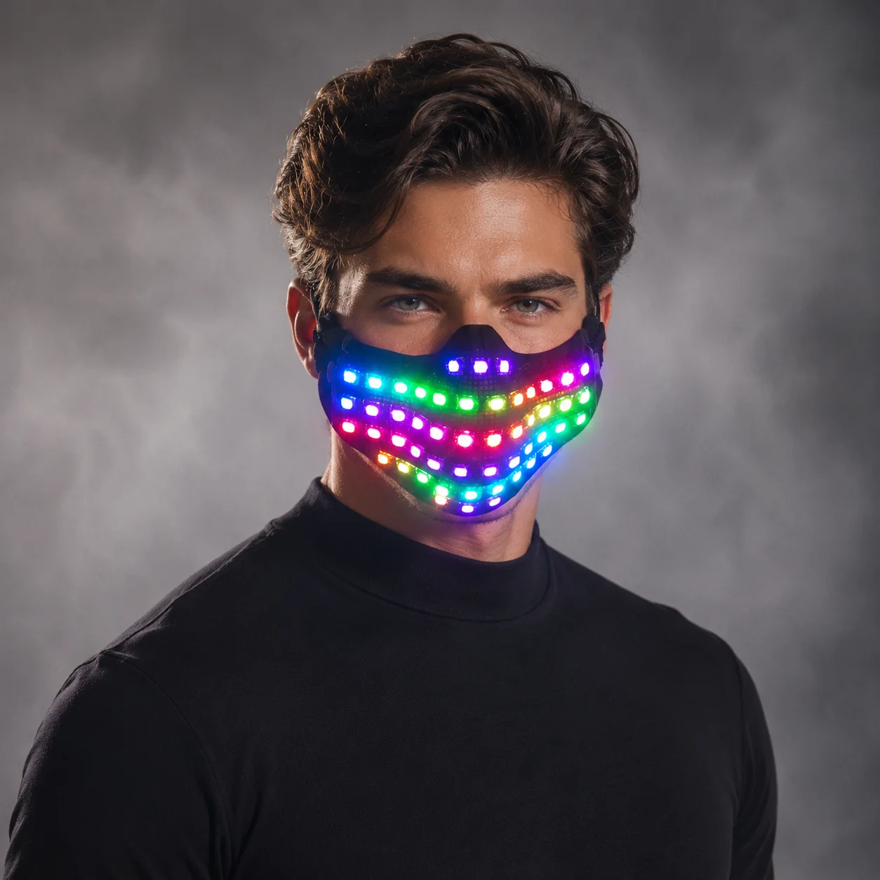 Full color remote control LED mask festival party DJ half face cool mask for birthday gift personalized performance costume