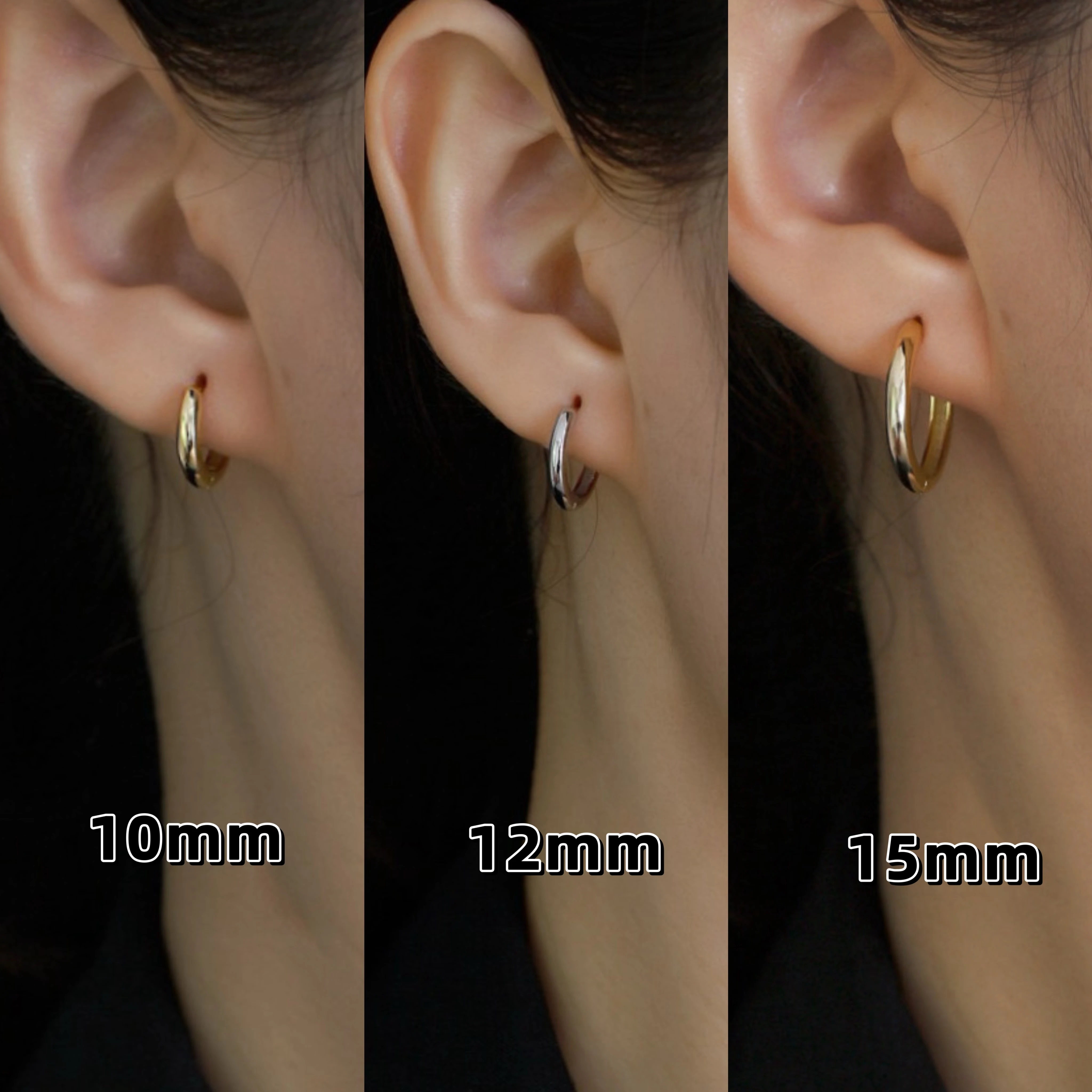 5-15mm Stainless Steel Earring Minimalist Classic Round Gold Color Earring for Women Men Tiny Huggie Hoop Rock  Jewelry Gift