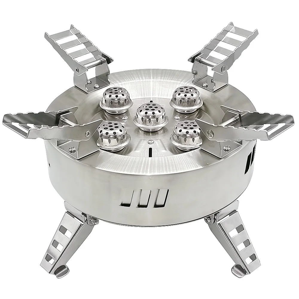 

15800W Outdoor Portable Fierce Fire Folding Butane Gas Stove Stainless Steel Material Outdoor Use For Camp Hunting