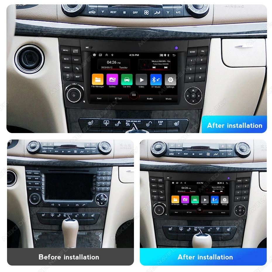 Navifly Android 15 Wireless CarPlay Android Auto For Mercedes Benz E-class W211 E200 E220 E300 E350 E240 E270 CLS CLASS W219