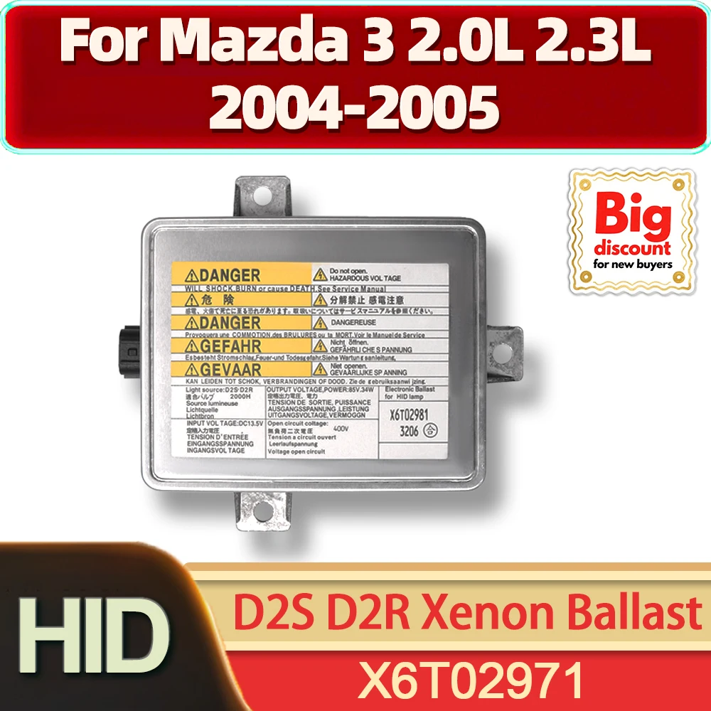 

34W HID Xenon Headlight Ballast Control Unit Module D2S D2R For Mazda 3 2.0L 2.3L 2004-2005 OEM X6T02971 Xenon Headlamp Ballast