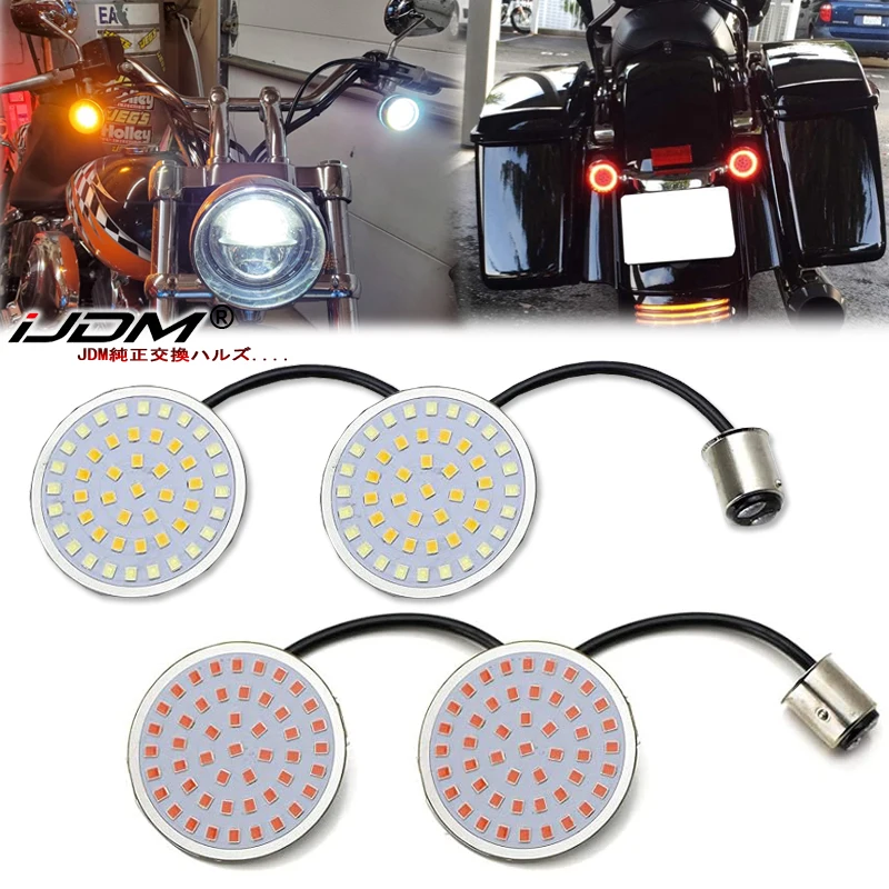 1157 Front & Red Full LED Rear Turn Signal Light Bulbs For Harley Davidson Touring Electra Glide Road King Sportster Motorcycles