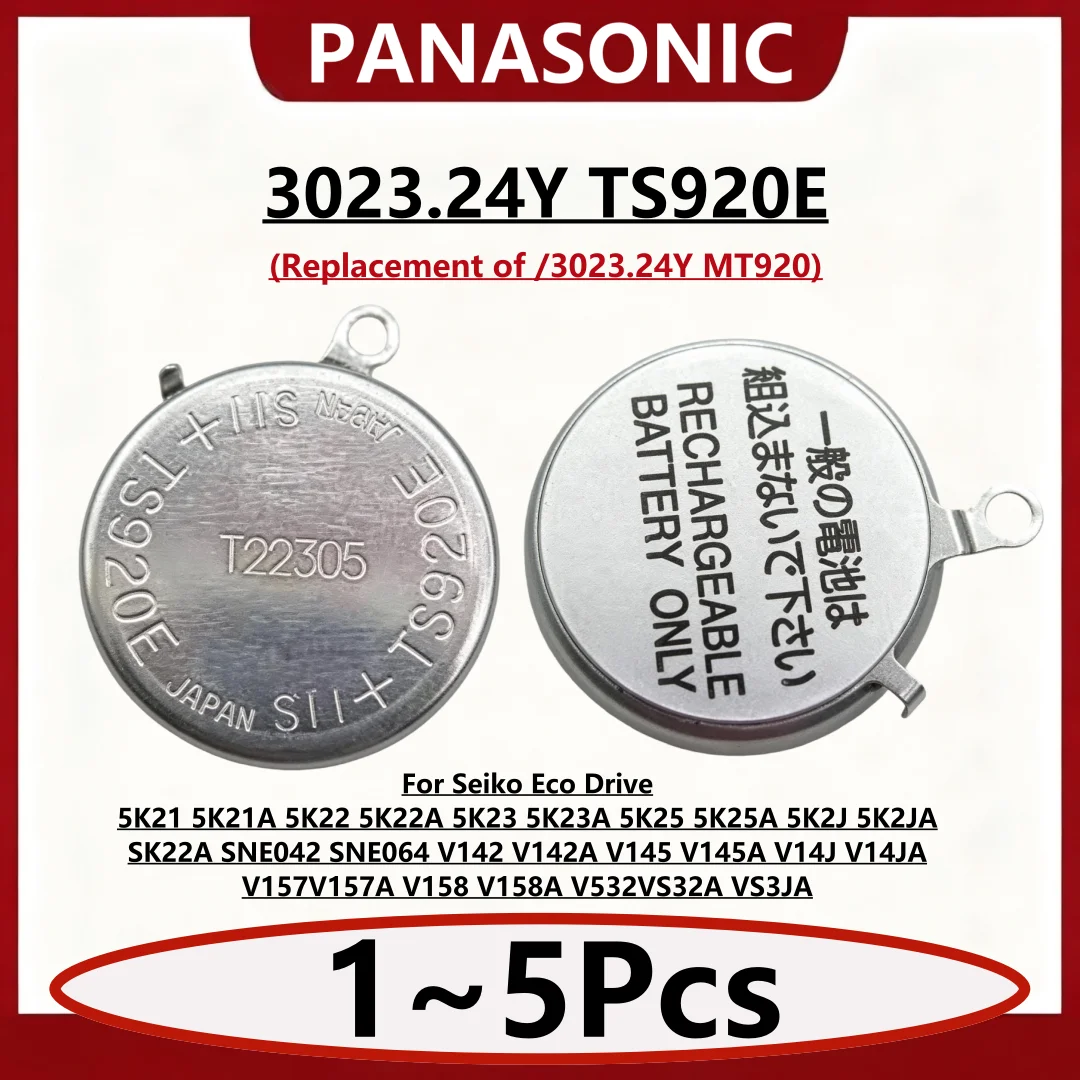 3023.24Y TS920E 3023-24Y 3023 24Y TS920 as MT920 for Seiko Watch Kinetic Energy Rechargeable Battery Capacitor 5K21 5K22 V157