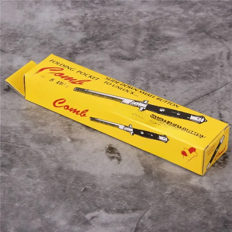 Peigne pliant peigne à ressort peigne à tête d'huile américaine Portable voyage grande tête arrière poche papillon peigne de saut automatique