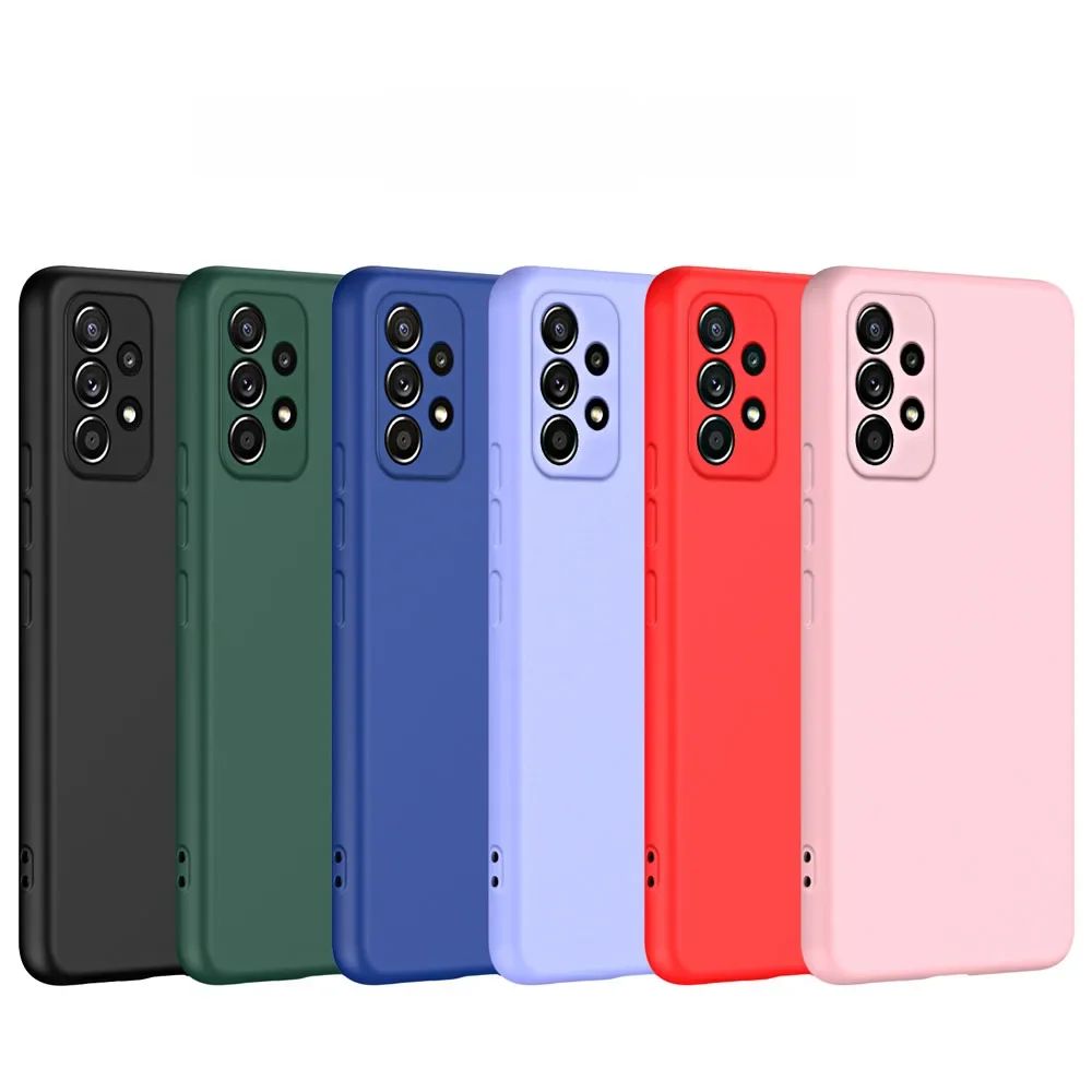 Coque de téléphone en Silicone liquide d'origine pour Samsung Galaxy A52 A52S 4G 5G, Coque arrière souple de protection d'appareil photo