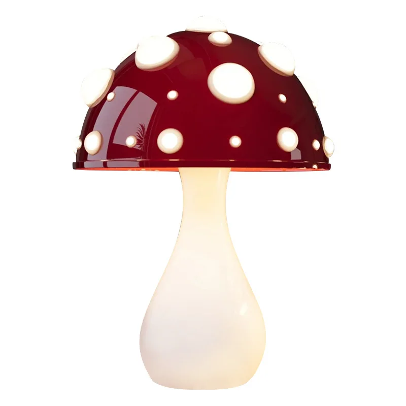 Amanita Mushroom Lamp Biomimetic Fly Agaric Desk Light with LED Tricolored Bulb Hotel Livingroom Home Atmosphere USB Warm Light