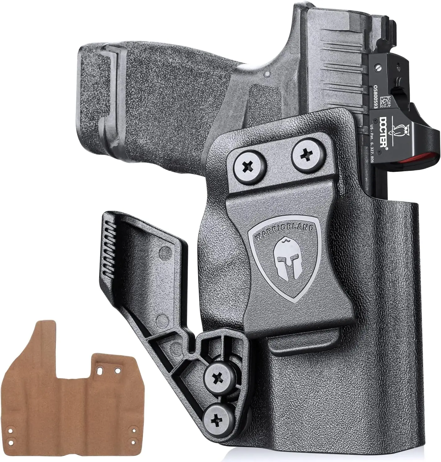 Hellcat Holster, IWB Kydex Holster with Leather Inside, Not fit hellcat Pro,Red Dot Optic Cut, Claw Attachement Conceal carry