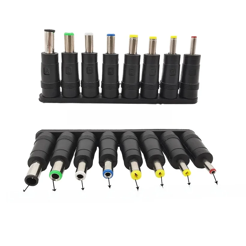 8 sztuk/zestaw zasilacz DC uniwersalna ładowarka mobilna do laptopa głowica konwersji 5,5 x 2,1 mm 8 w 1 wtyczka zasilania DC zestaw końcówek złącza — zdjęcie 2