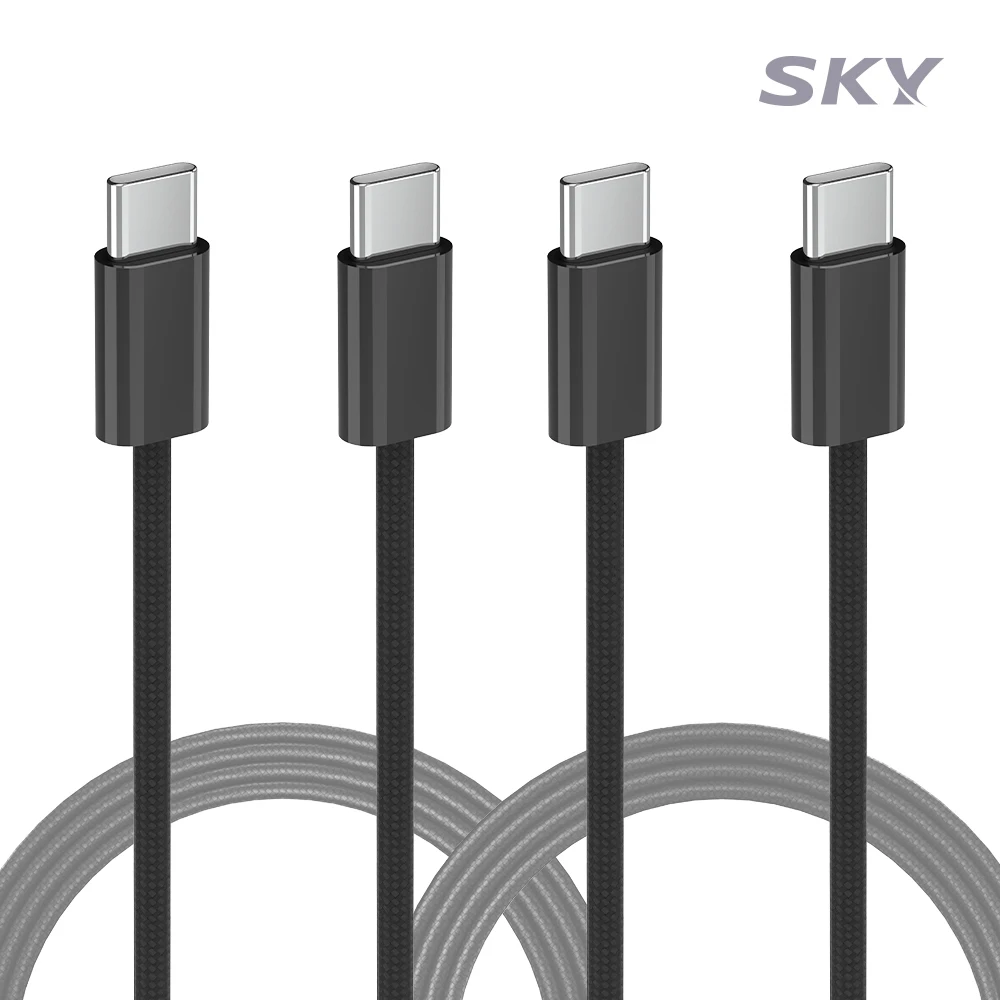 [2EA] كابل شحن سريع من النوع SKY 240 وات PD3.1 C إلى C من القماش عالي الجودة بطول 1 متر