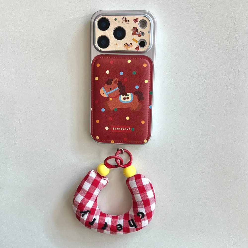 

Cute cartoon colorful polka dot pony phone case for iPhone17 16 ProMax 14 15 Pro fundas fashion new shockproof protective cover