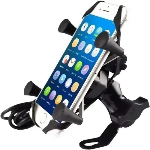 Suporte Celular Para Moto Com Carregador Usb Tipo Aranha X