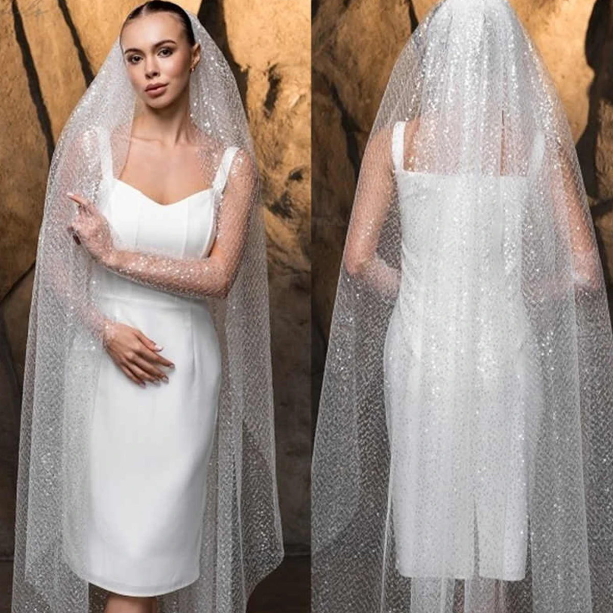 

Luxury Wedding Veil Lace Edge Long Luxurious Bridal Veil With Comb Tulle Cathedral One-layer Bride Accessorie Customized