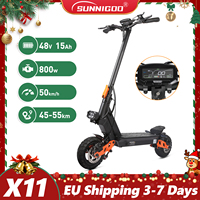 SUNNIGOO Adult E-scooter 800W Brushless Motor 48V15AH Lithium Battery Folding Electric Scooter 10-inch Tire Off-road Escooter