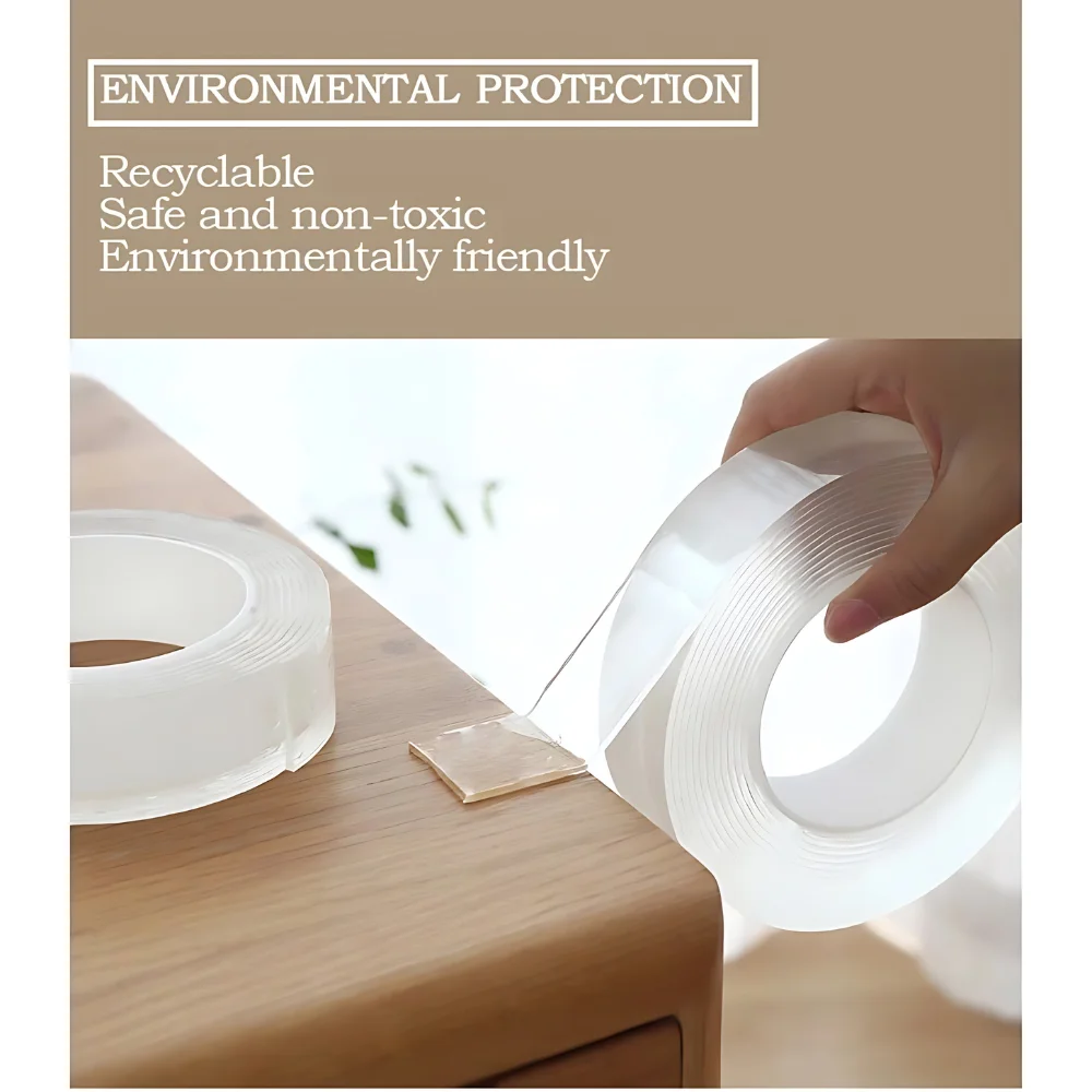 Fita Dupla Face Transparente 5m – Extra Forte com NanoGel Lavable