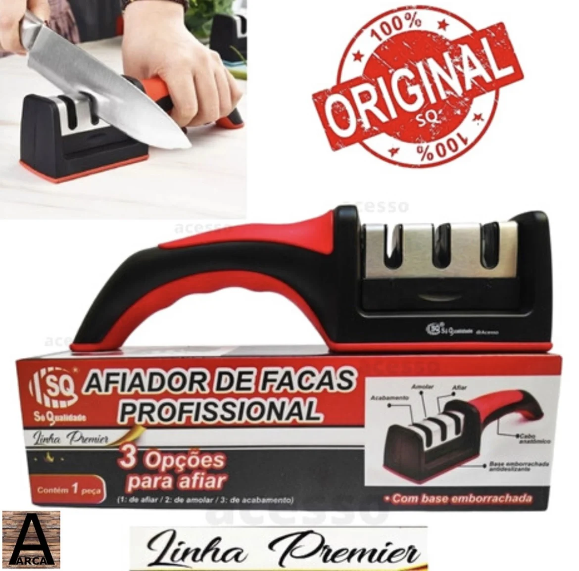 Afiador de fatos professional com 3 afiadores/caerus professional