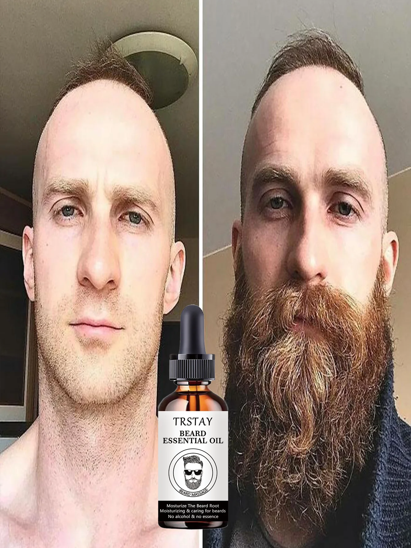 Men Beard Growth Oil Nourishing Formula for Thick Luscious Beard Refreshing Scent Easy Maintenance Perfect Gift for Father Husba - Image 4