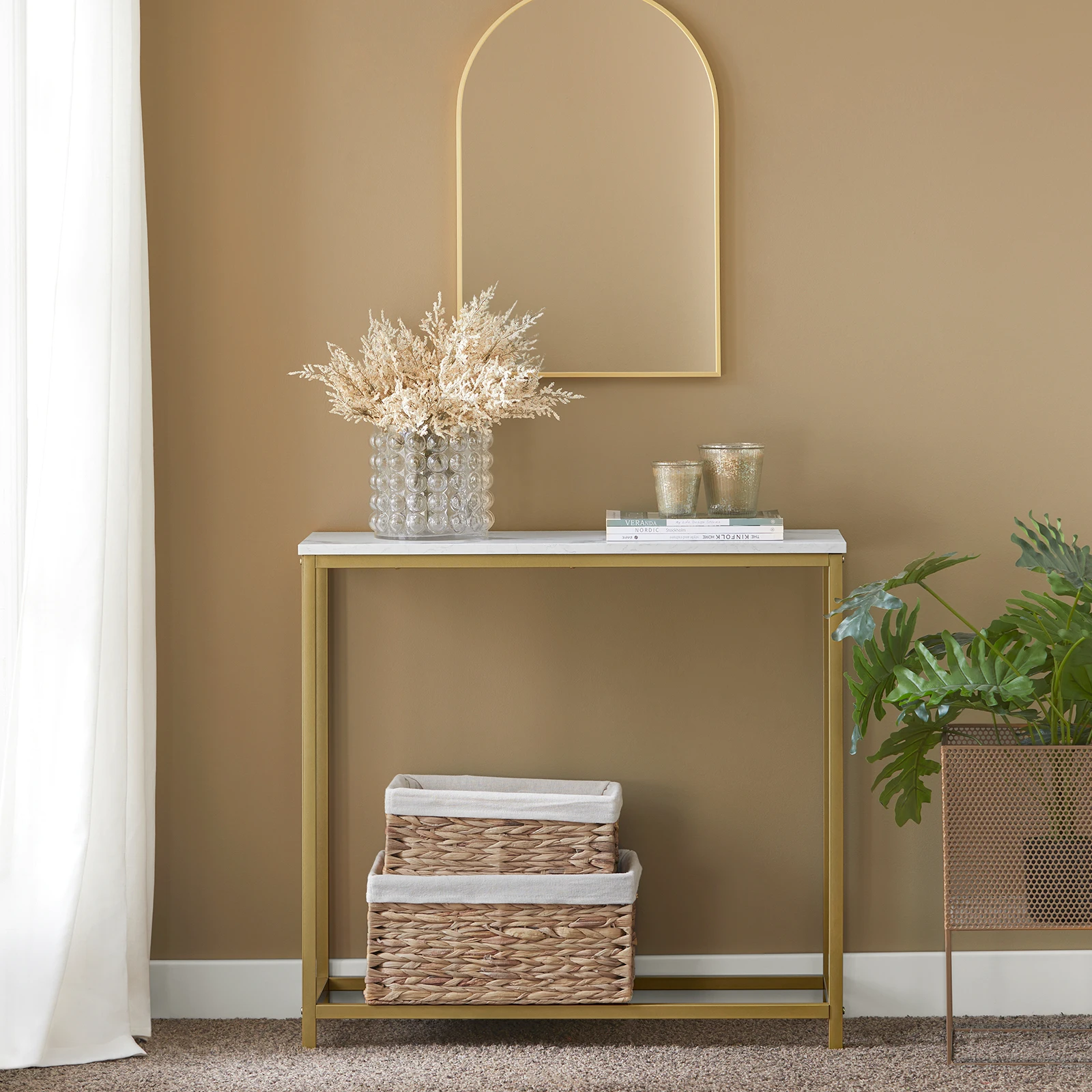 SoBuy FSB29-G Mesa de Entrada Recibidor Mesa de Consola 80 x 75 x 30 cm con Forma Rectangular