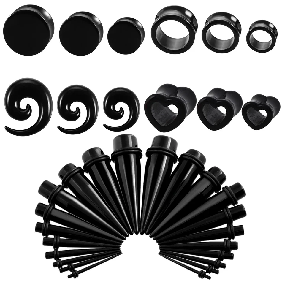 2 szt. Serce tunel wtyczka piercing akrylowa spirala ucha stożkowe Piercing Earlets nosze Gauge Expander zatyczki siodłowe biżuteria — zdjęcie 2