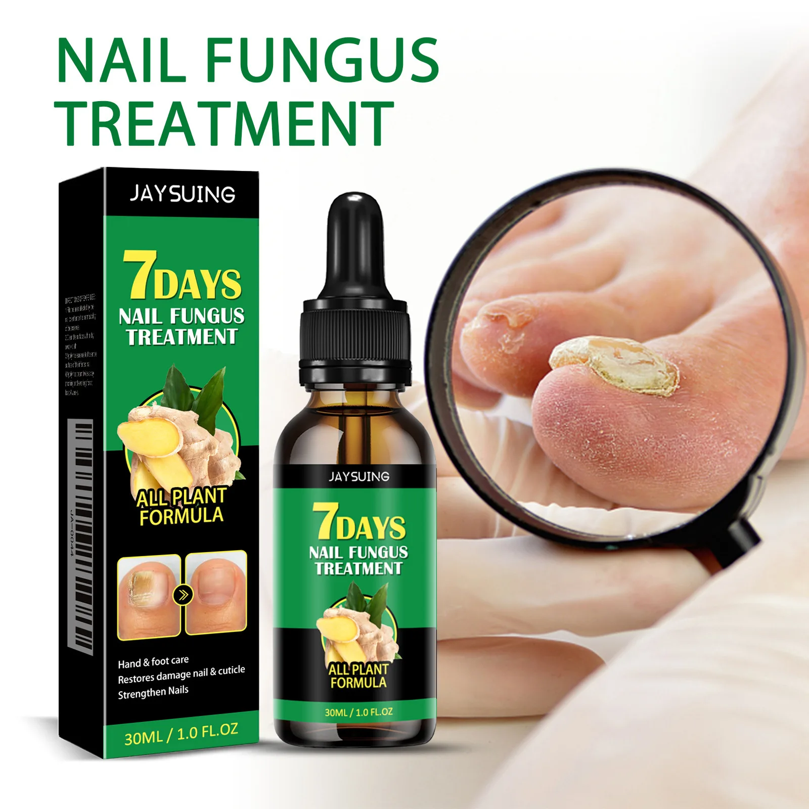 Jaysuing 30ml 7 Days Nail Fungal Treatment Essence Oil Toenail Repair Onychomycosi Fingernail Nourishing Anti Infection Serum