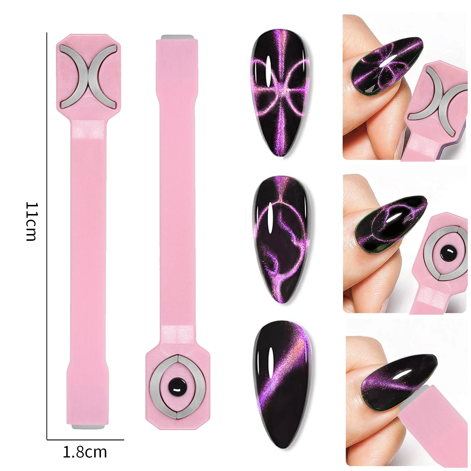 

3 in 1 Nail Magnet Tool Strong Cat Eye Magnet for Nails Gel Polish,3 in 1 Cateye Magnetic Tool for Nail Art