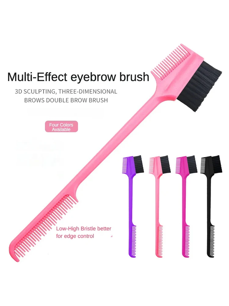 3 in 1 Edge Brush Comb Double Sided Edge Control Brush For Hair Salon Hair Comb Brushes Beauty Tools Professional Accessories