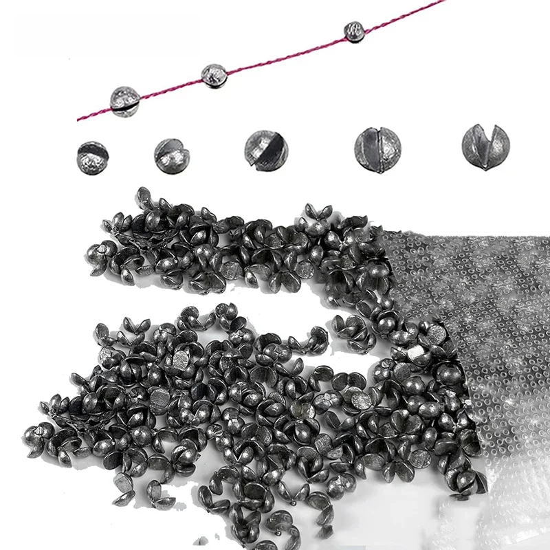 100 pièces plombs de pêche amovibles rond fendu tir poids de pêche plombs 6 tailles plomb tir oeuf plombs goutte matériel