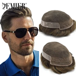 #420 Wave French Lace Front and PU Base Men Hair Prosthesis 6