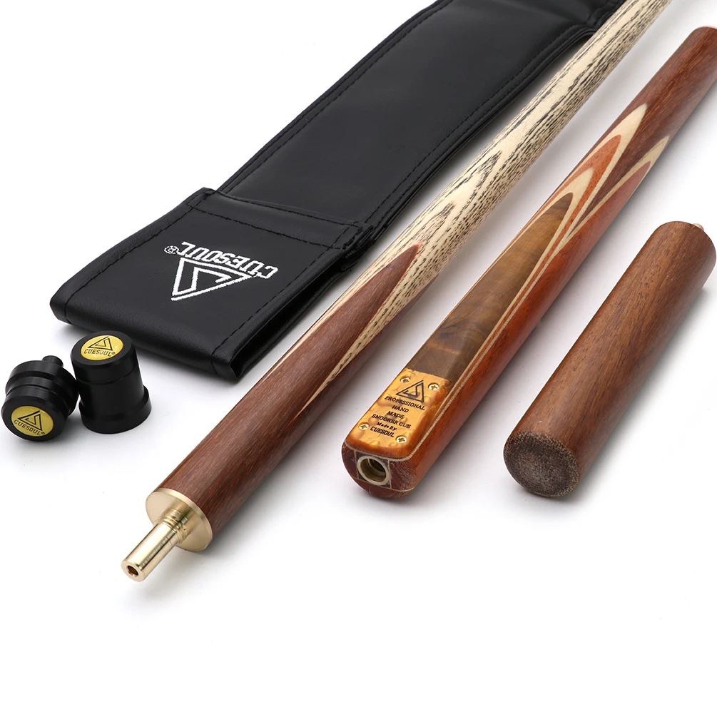 

CUESOUL 57" Handcraft 3/4 Jointed Snooker Cue With Extension/Joint Protector Packed in Leatherette Cue Bag