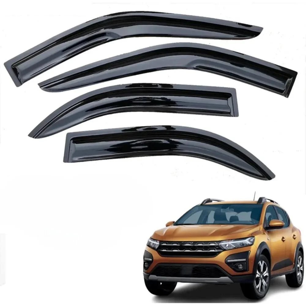 Car window accessories for Dacia Sandero 2021-2023 Sport Style window deflector rain cover visor awnings Tuning Parts Accessory