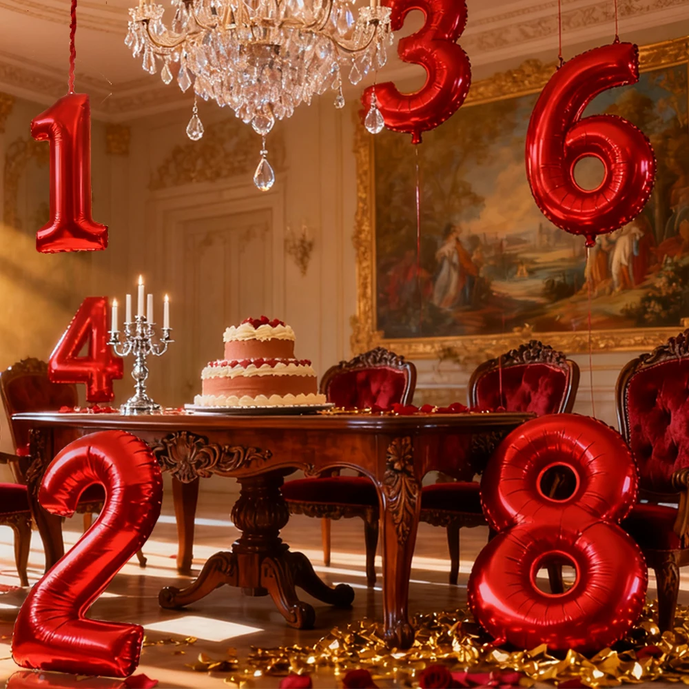 

40Inch Foil Birthday Balloons 0-9 Helium Number Balloon Happy Birthday Wedding Party Decorations Shower Large Figures Globos
