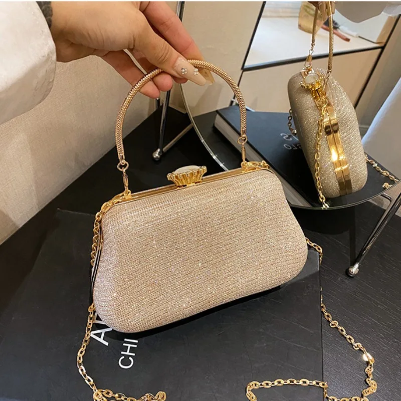 

Luxury High Design Women Evening Bag Brand Party Banquet Glitter Bag for Ladies Wedding Clutch Handbag Shoulder Bag Chain Bolsas