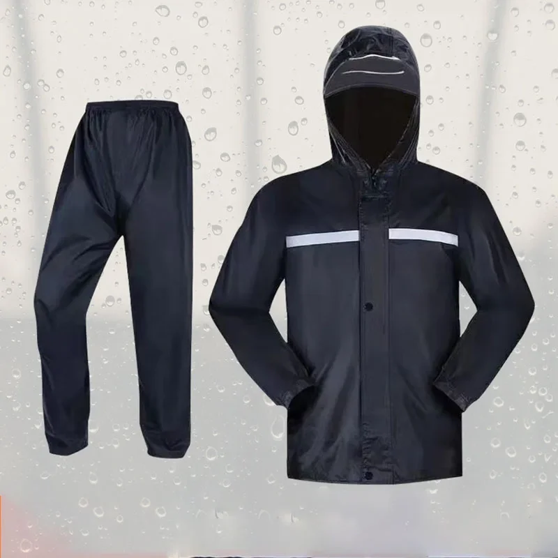 AliExpress NONE Raincoat And Rainpants Suit Bicycle Motorcycle Takeout Riding Reflective Full Body Weatherproof Same Style For Men And Women
