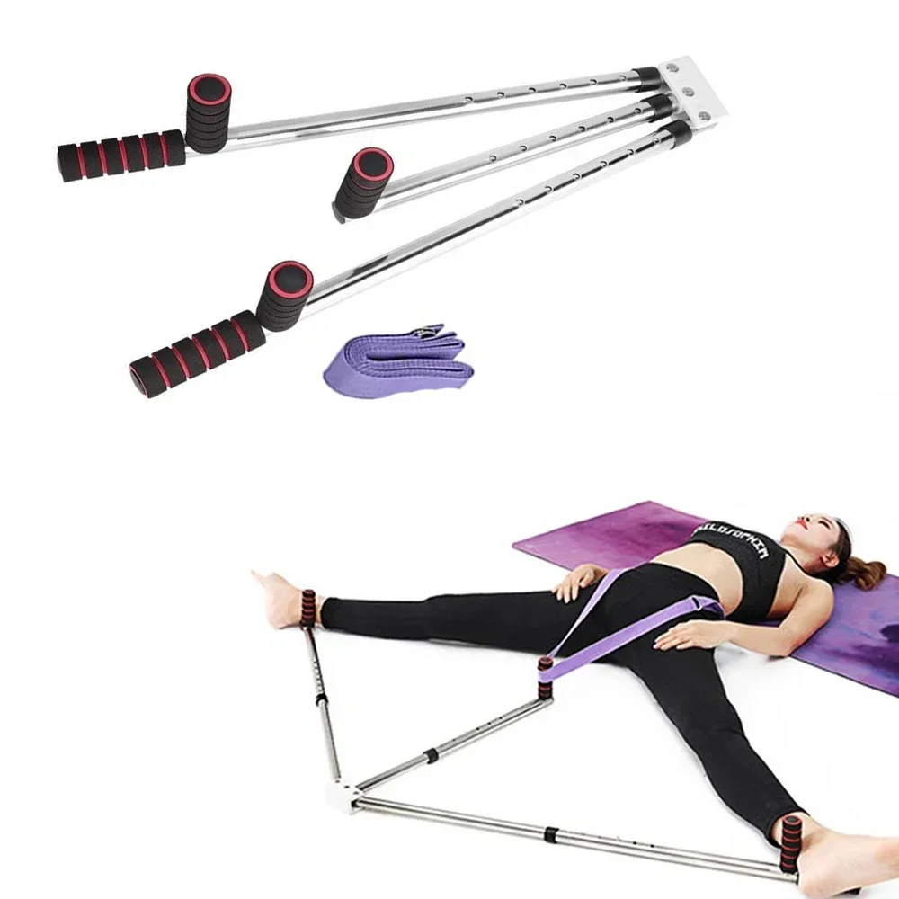 Civière de jambe à 3 barres, Machine d'étirement fendue réglable en acier inoxydable, exercice de danse de Yoga à domicile, équipement d'entraînement de flexibilité