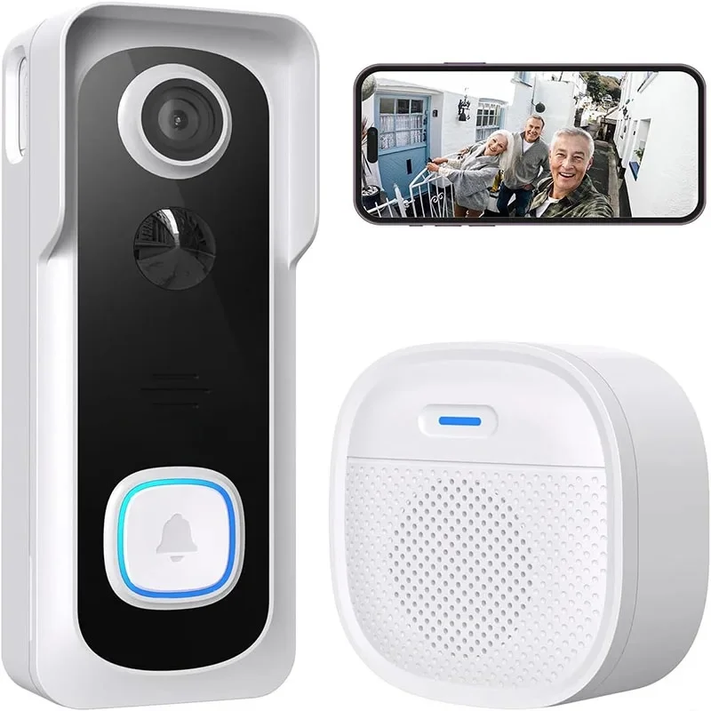 ieGeek videodeurbel draadloos met bel 2K HD deurbelcamera, Smart Home Security deurbel stembericht en wisselaar - afbeelding 2